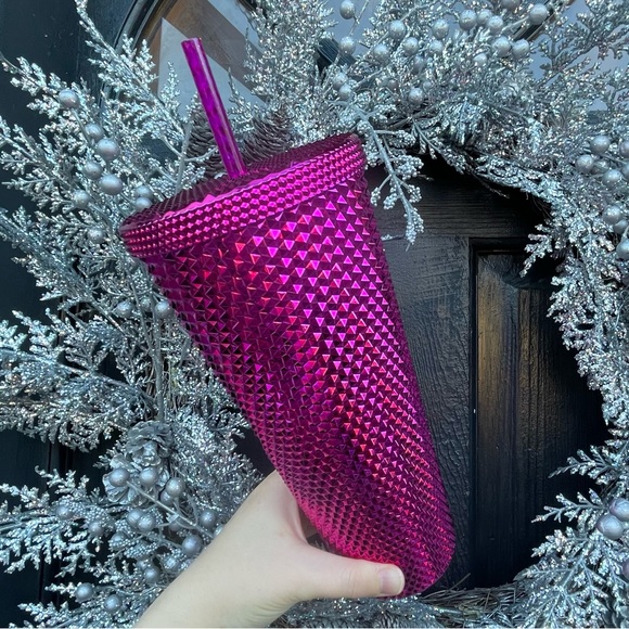 Starbucks 2022 Sangria Bling Studded Holiday Cold Cup Tumbler Venti 24oz - Picture 5 of 6